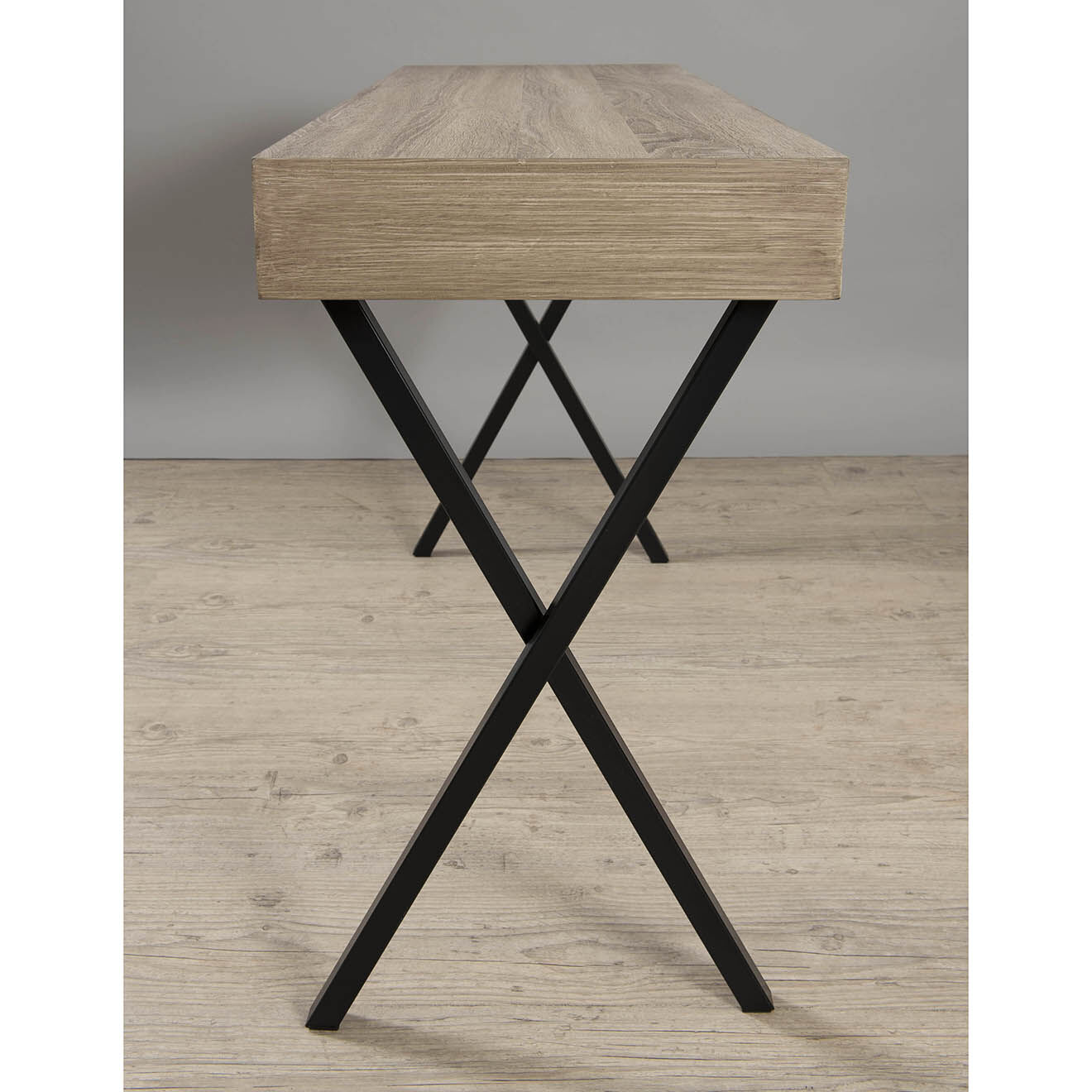 Macabane Bureau pieds croisés marron - 120x40x77.5 cm