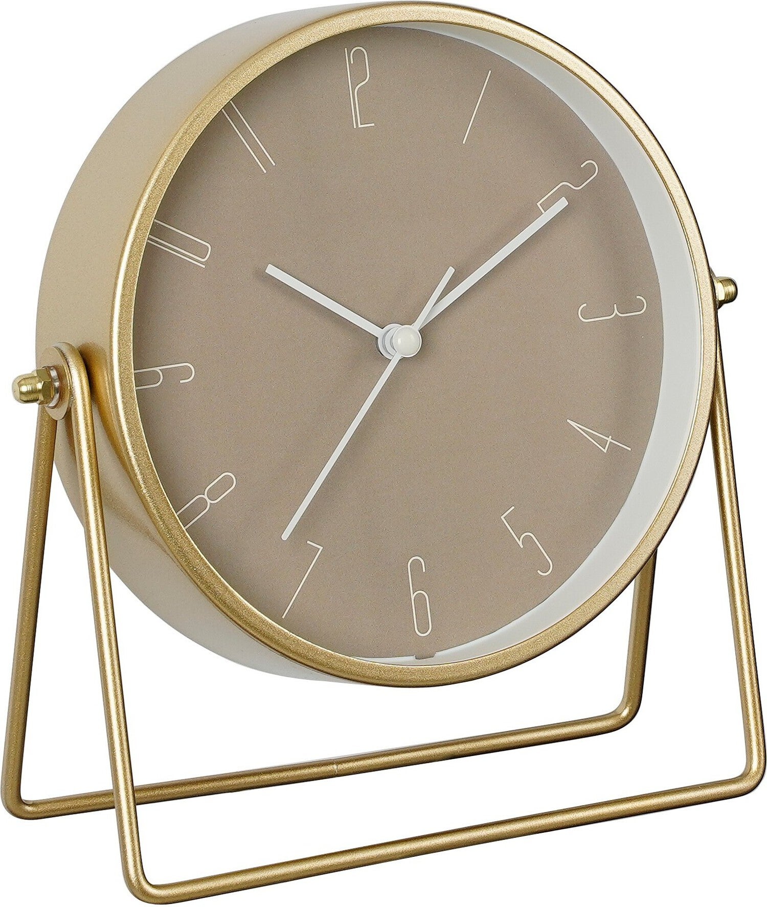 Mica Decorations tafelklok Corky goud D 18,5 H 6,5 cm