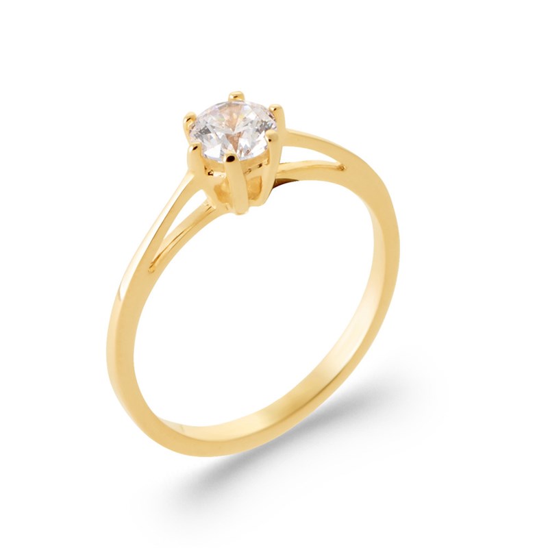 Bague Femme - Plaqué Or - Oxyde de zirconium