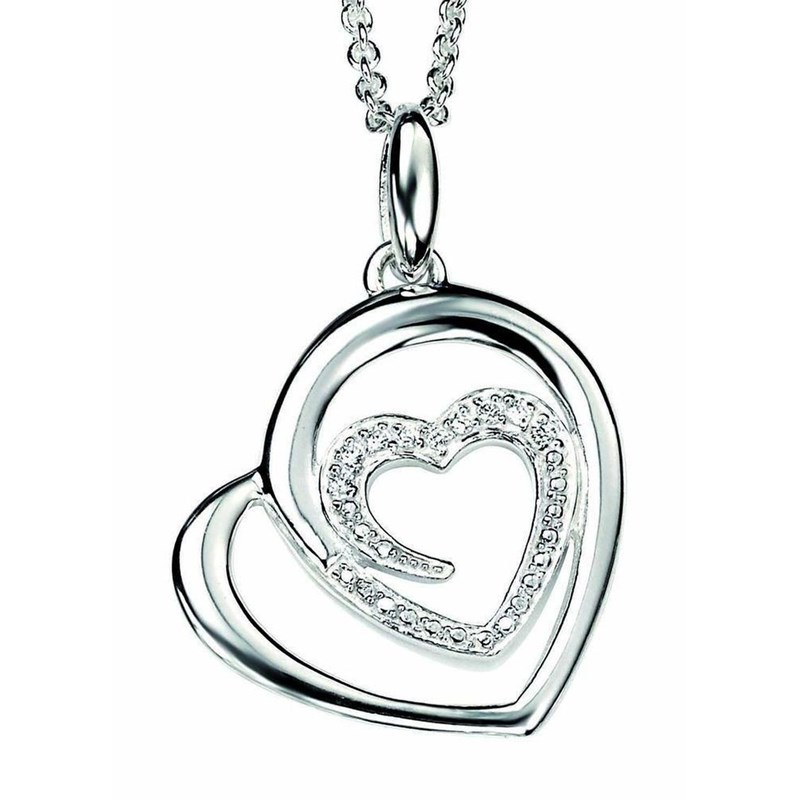 Collier double coeurs en argent 925