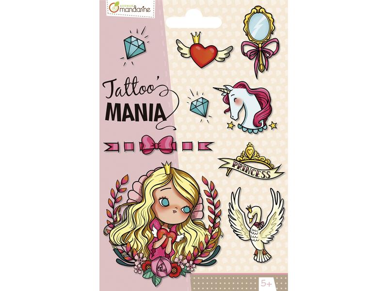 Avenue Mandarine Tattoo Set Tattoo Mania Prinzessin Tattoos für Kinder