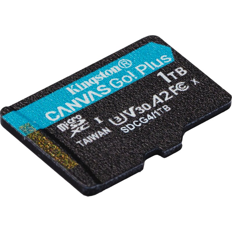 Kingston Technology Carte microSDXC Canvas Go Plus Gen4 200 Mo/s A2 U3 V30 1 To + adaptateur