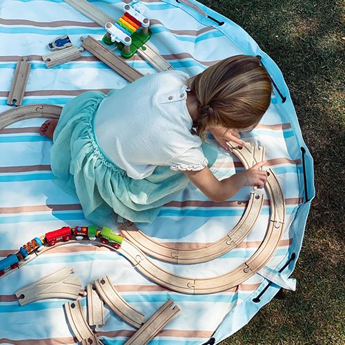 Play&go waterdicht speelkleed en opbergzak outdoor - stripes