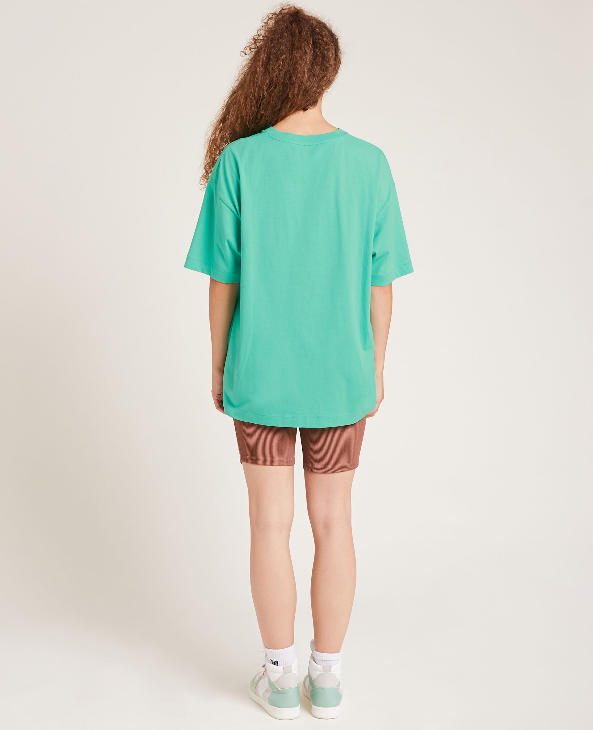 T-shirt oversize col rond - Vert