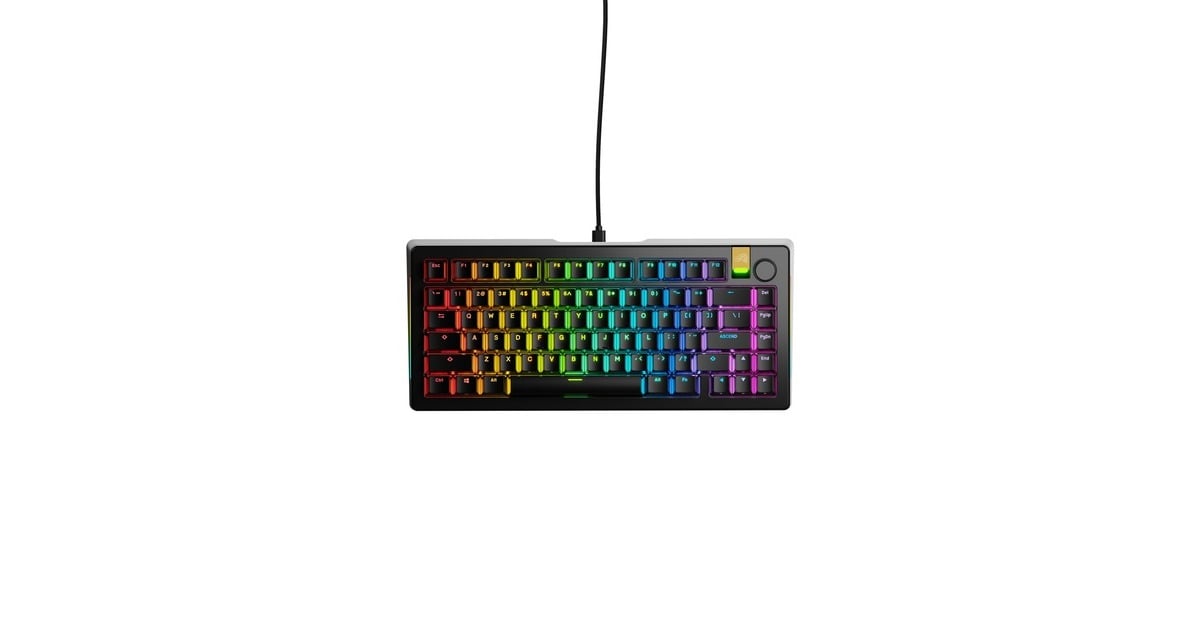 GloriousGMMK 3 PRO HE 75% Prebuilt Wired Black, gaming toetsenbord  (Zwart, US lay-out, Glorious Fox, 75%, RGB, GPBT-doubleshot keycaps, Knob)