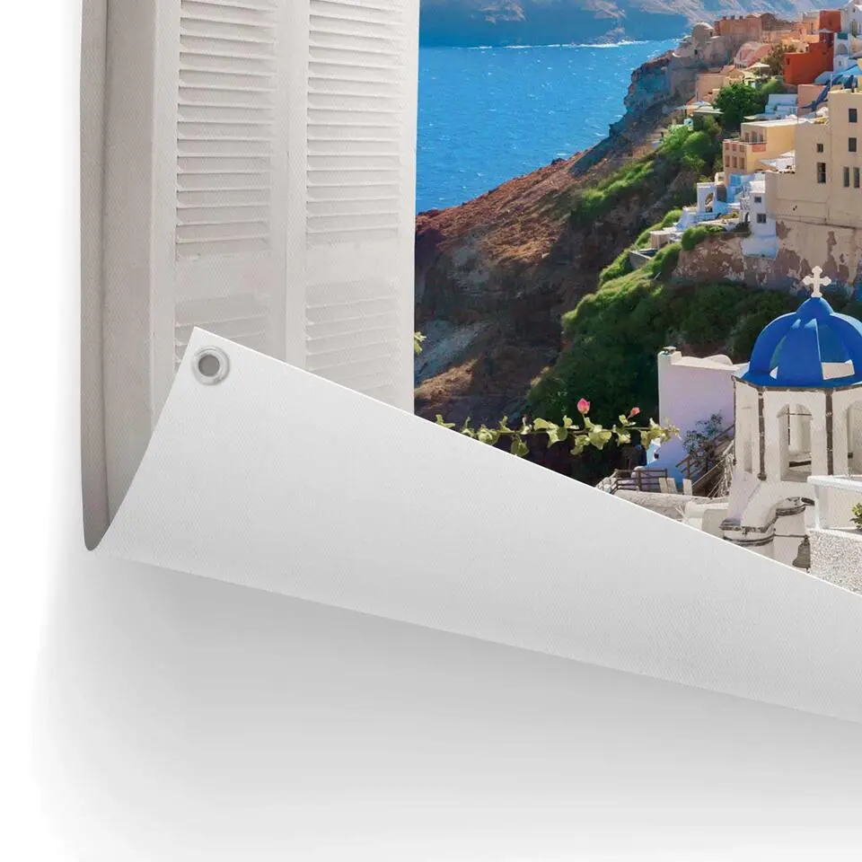 Tuinposter Santorini - 60x80cm - Blauw