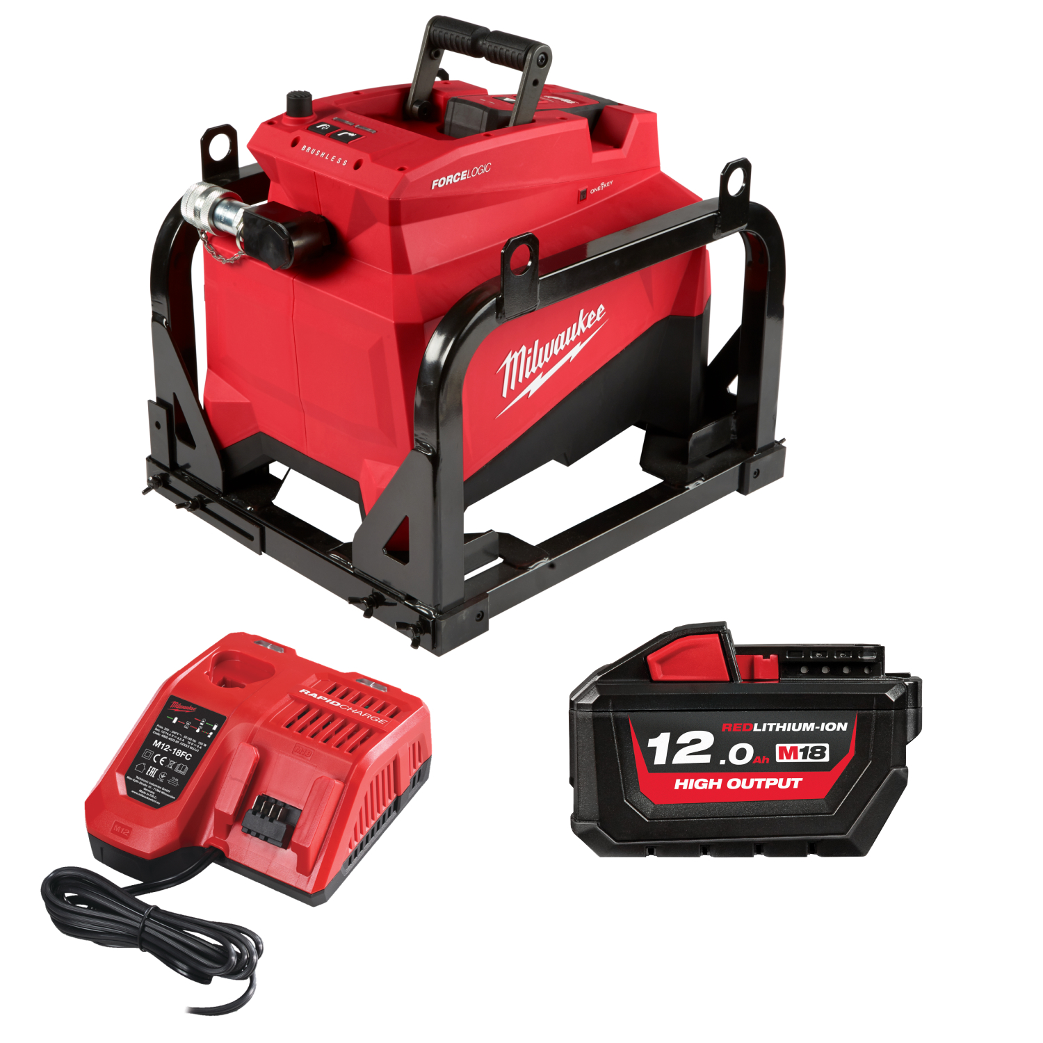 Milwaukee M18 HUP700-121 18V Li-ion accu Hydraulische pomp set (1x 12.0Ah accu)
