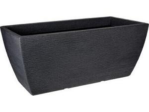 JARDINIERE RECTANGLE EFFET LIGNES 80X40X34CM ANTHRACITE