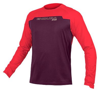 Maillot Manches Longues Endura MT500 Burner Aubergine Violet / Rose