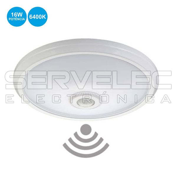 Painel Led Redondo Aplique C/ Sensor 16w 29cm 6400k 1100lm 32509 - 32509