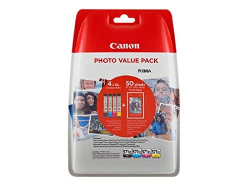 Canon CLI-571 XL C/M/Y/BK Photo Value Pack - 4-pack - 11 ml - svart, gul, cyan, magenta - original - blekkbeholder / papirsett - for PIXMA TS5050, TS