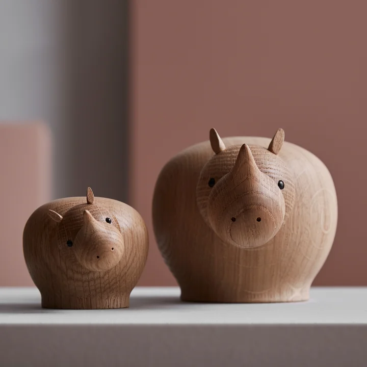 Woud - Rina Nashorn, Eiche taupe lackiert / medium