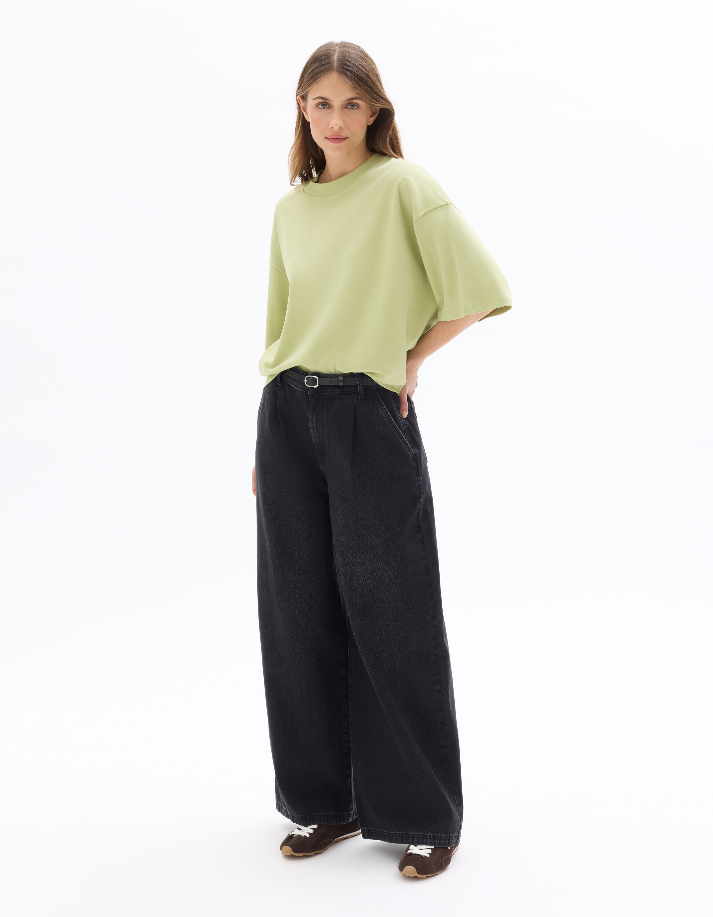T-shirt oversize 100% coton épais - vert clair
