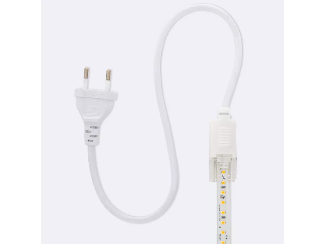 Ruban LED Dimmable Auto-redressement 220V SMD2835 120LED/m 1000 lm/m IP65 Largeur 12mm sur mesure Coupe tous les 10cm 6000K Blanc froid 20 m