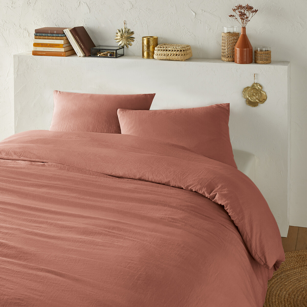 LA REDOUTE INTERIEURS<br>Conjunto de cama em microfibra lavada e poliéster reciclado