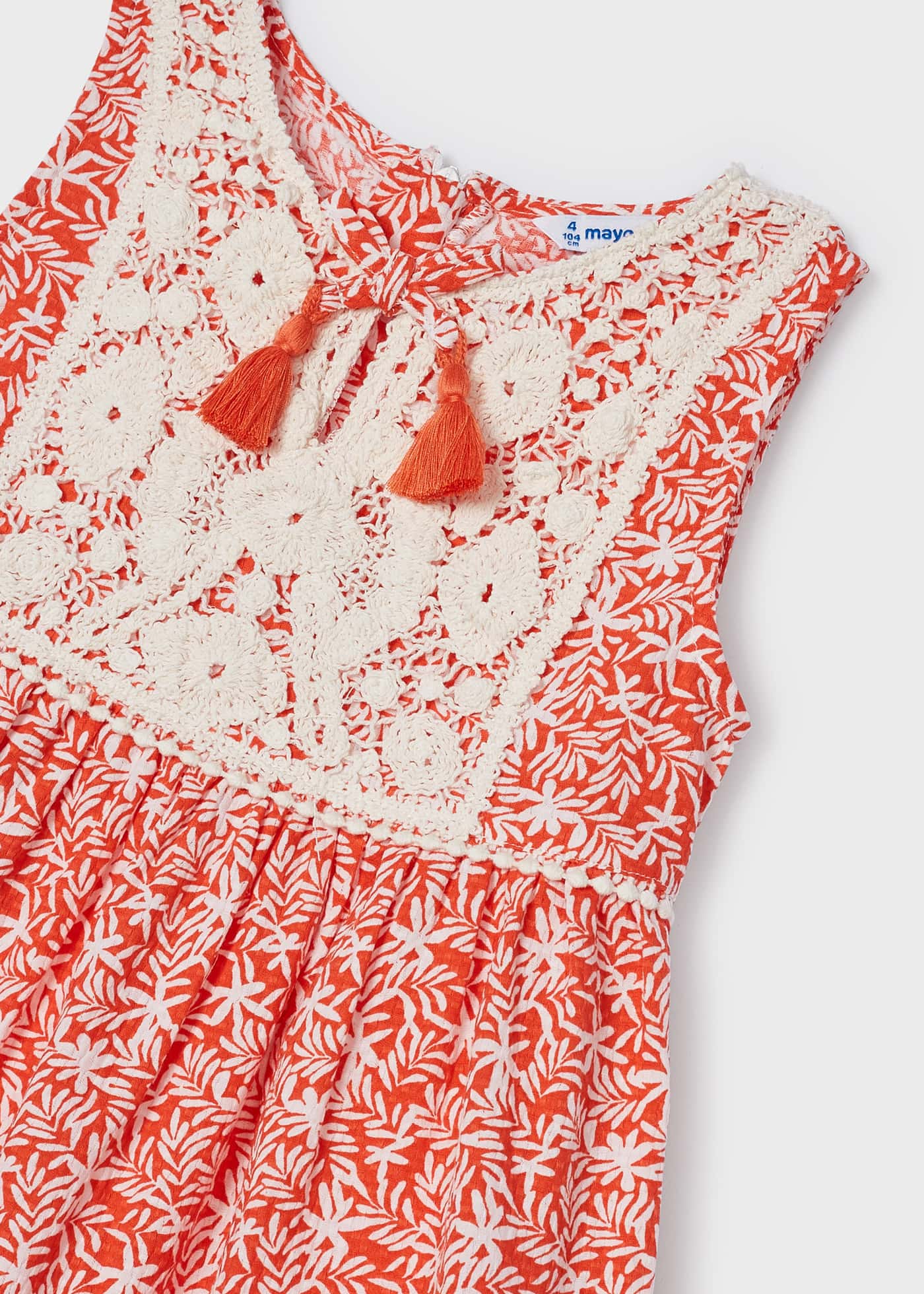 Vestido de crochê de algodão para meninas
