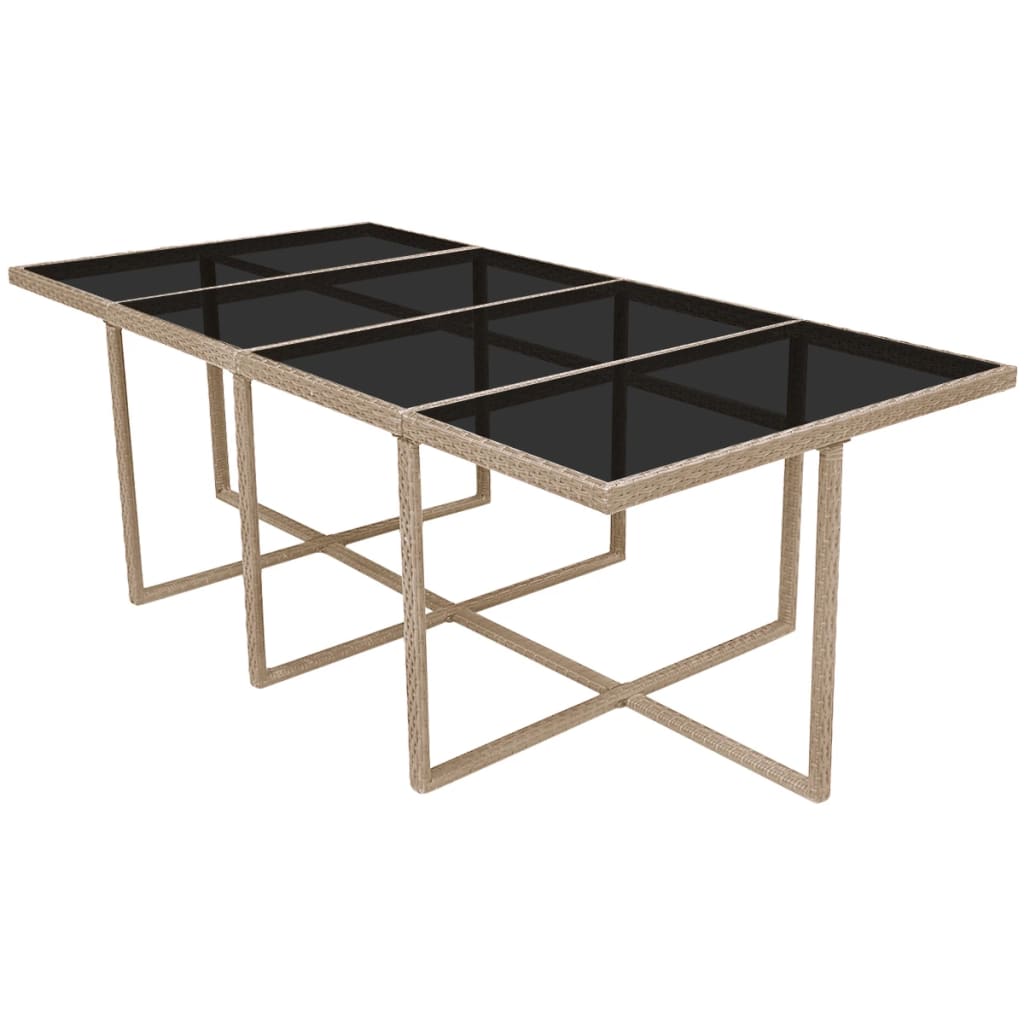 Salon de jardin meuble d'extérieur ensemble de mobilier encastrable avec coussins 13 pièces rotin beige