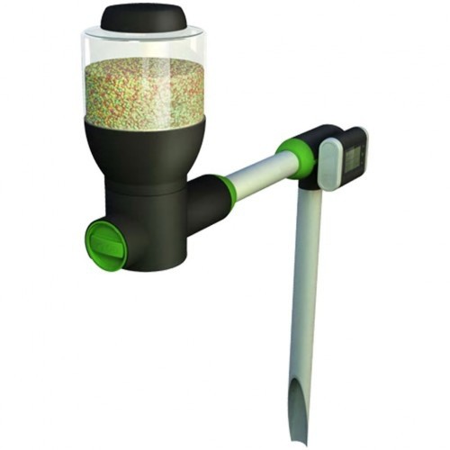 Alimentador automático de peixes, verde/preto