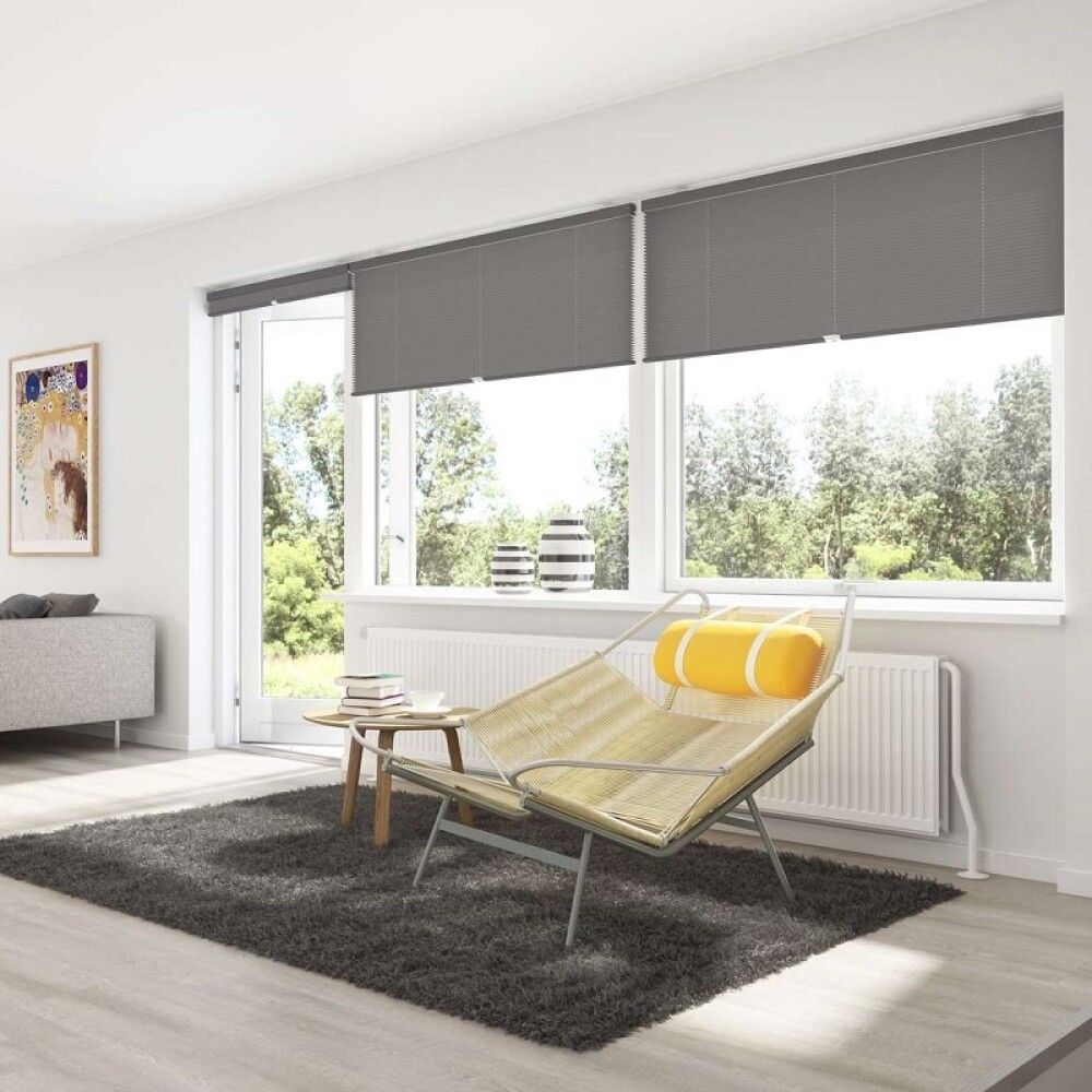 PLISSÉ DEBEL TOUCH TRÅDLØS 80X160CM GRÅ