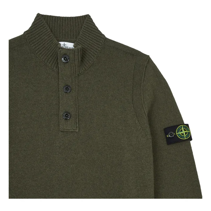 Stone Island Pull Col Camionneur  | Vert kaki