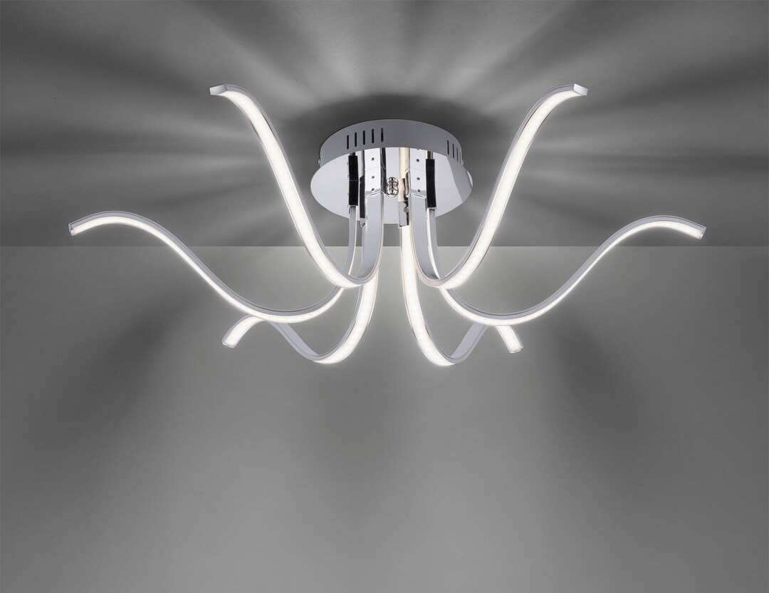 LED-Deckenleuchte Valerie 67x21 cm chromfarbig