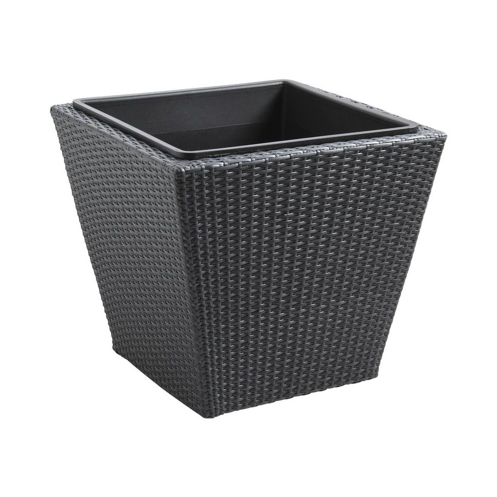 Cache-pots en résine tressée (lot de 3) carré
