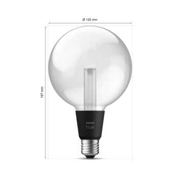 Philips Hue Lightguide Globelamp 125 mm E27 Wit en Gekleurd Licht