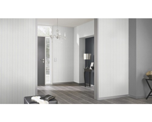 Schuimbehang 83457 strepen glitter wit glitter