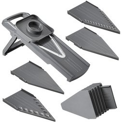 Mandoline universelle Slice-V, 5 inserts, gris