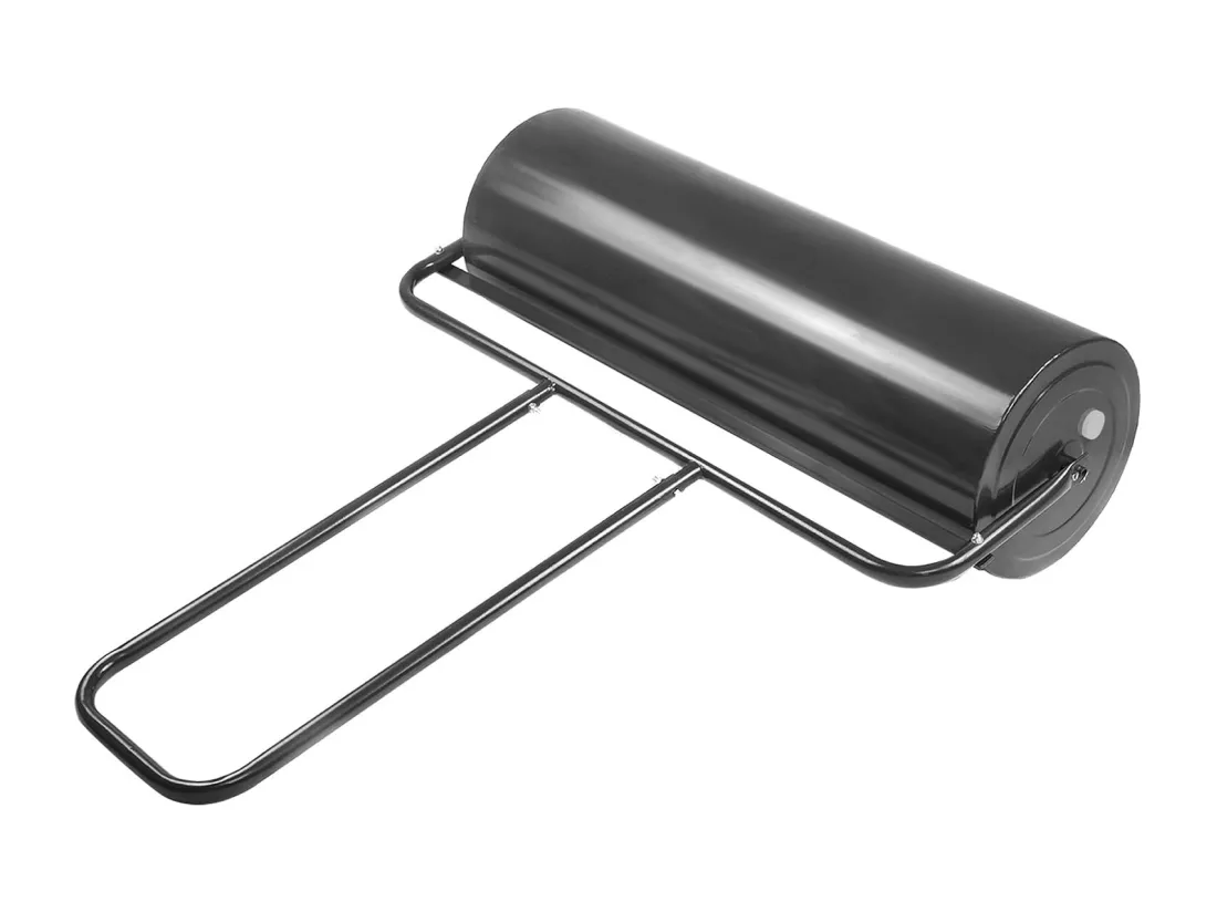 Rouleau à Gazon de Jardin 63 L avec Poignée en Acier Haute Résistance, Rempli d'eau & Sable - Ø 30 CM du Rouleau, Idéal pour Obtenir Une Pelouse Uniforme 114 x 90 x 30cm, Noir