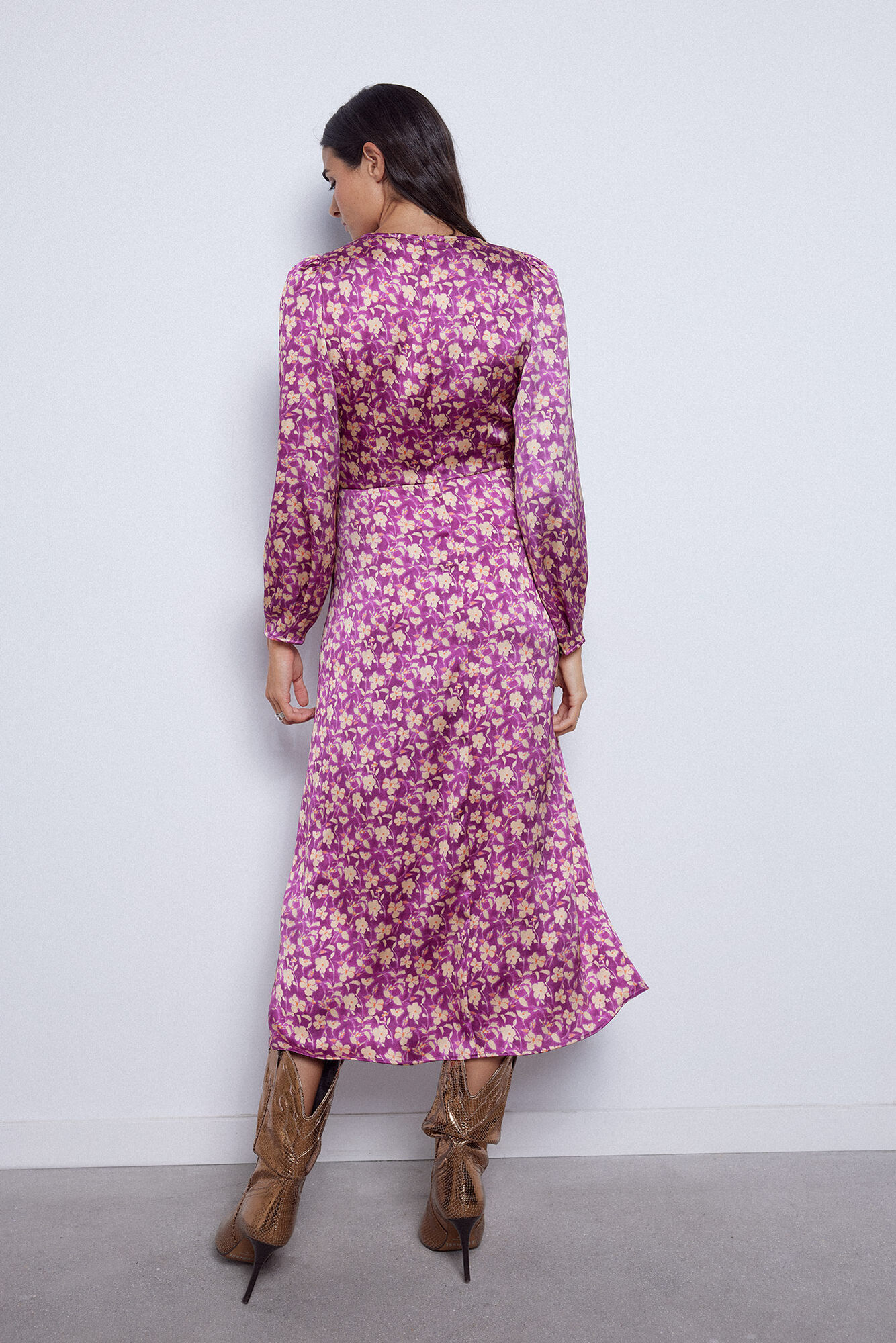 vestido longo estampado