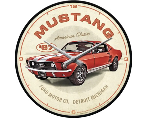 Wandklok Ford Mustang GT 1967 Rood Ø 31 cm