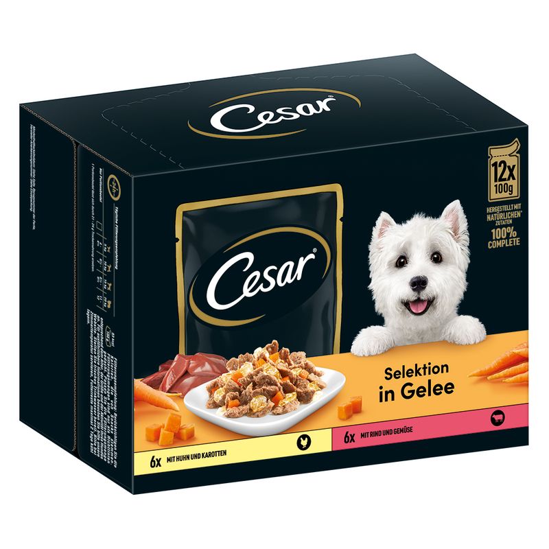 Cesar Sélection en gelée viande et légumes pour chien