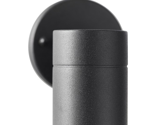 Buitenwandspot, 1-lichts, H 12,5 cm, zwart