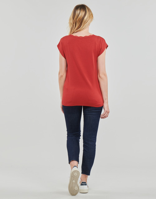 Only - ONLMOSTER S/S LACE V-NECK TOP CS JRS - Bordeaux