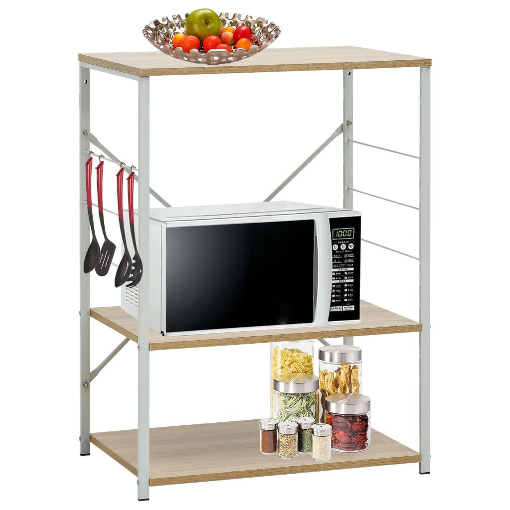 vidaXL Magnetronkast Wit en Eiken 60x39,6x79,5 cm