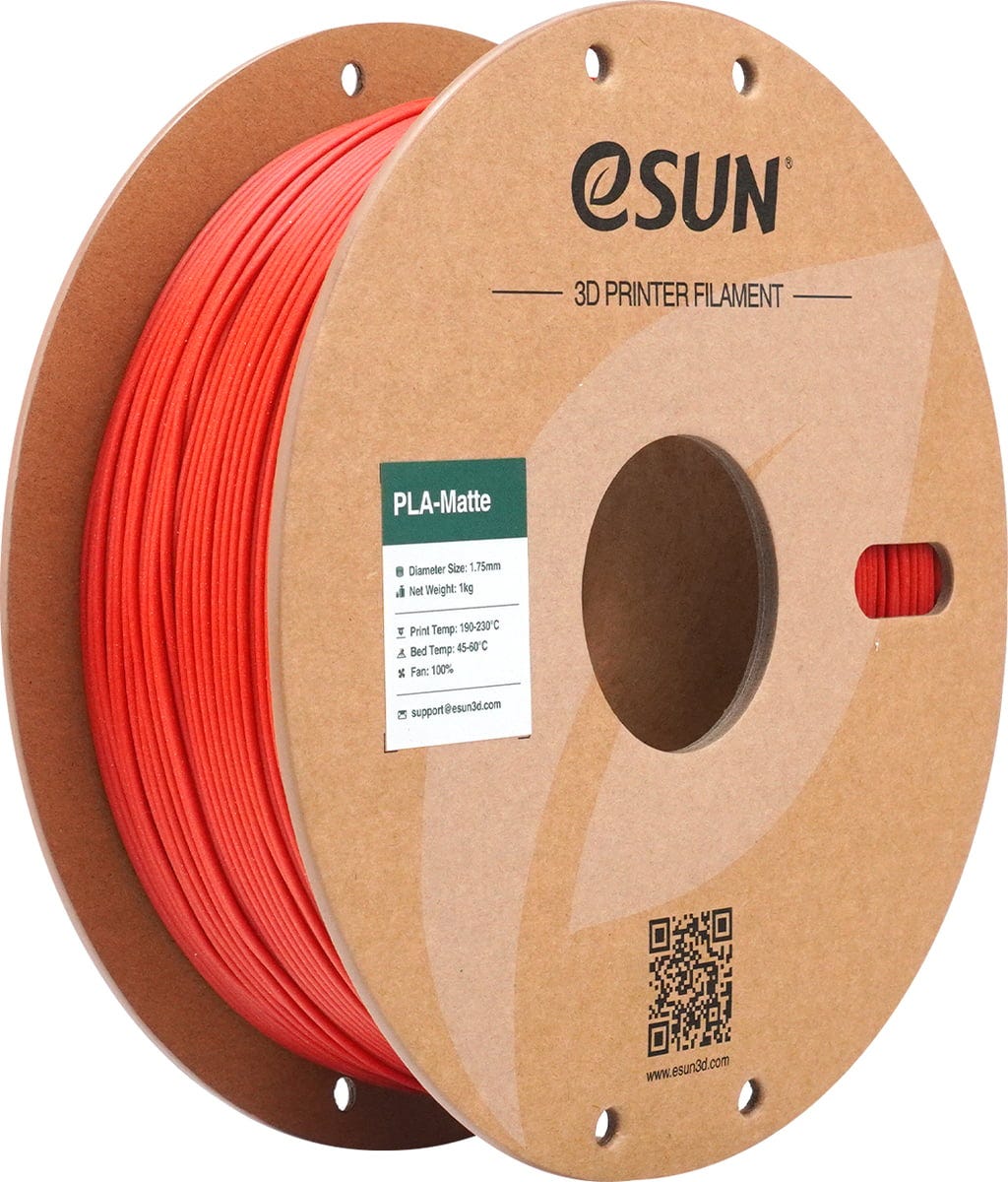 eSUN  PLA-Matte Fire Engine Red, 1,75 mm / 1000 g    Kostengünstiges Filament für Modelle mit matter Oberfläche
