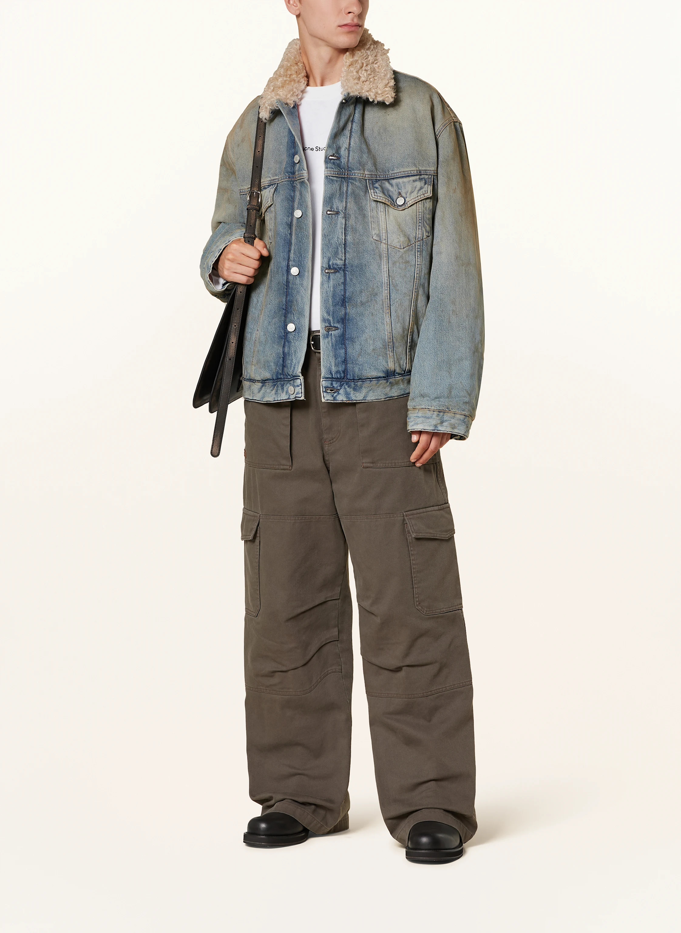 Acne Studios Jeansjacke mit Kunstfell