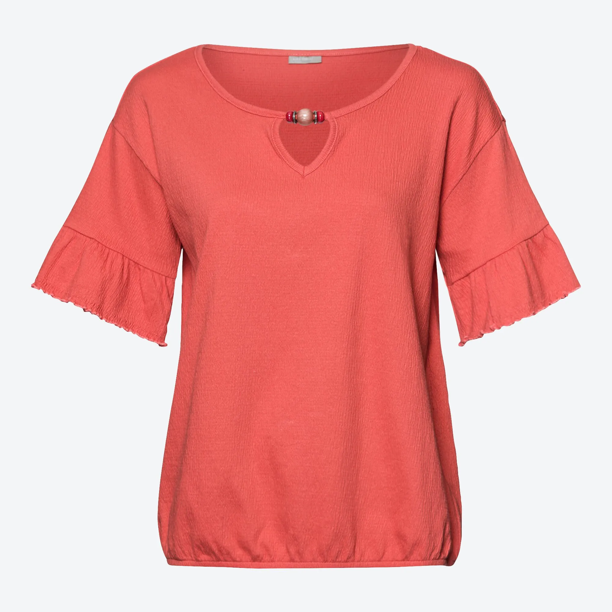 Damen-T-Shirt mit Rundhalsausschnitt und V-Outcut