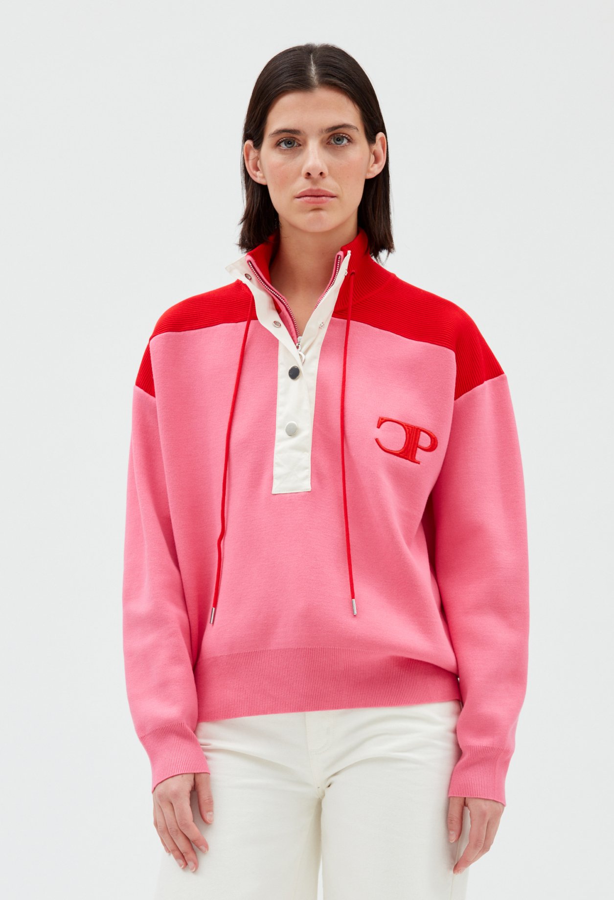 Sweatshirt Minimum col boutonne