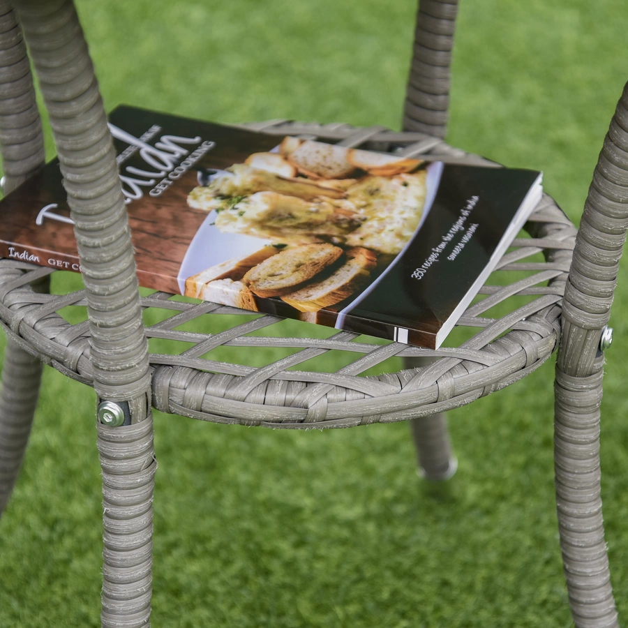 Outsunny Gartensitzgruppe mit Beistelltisch hellgrau