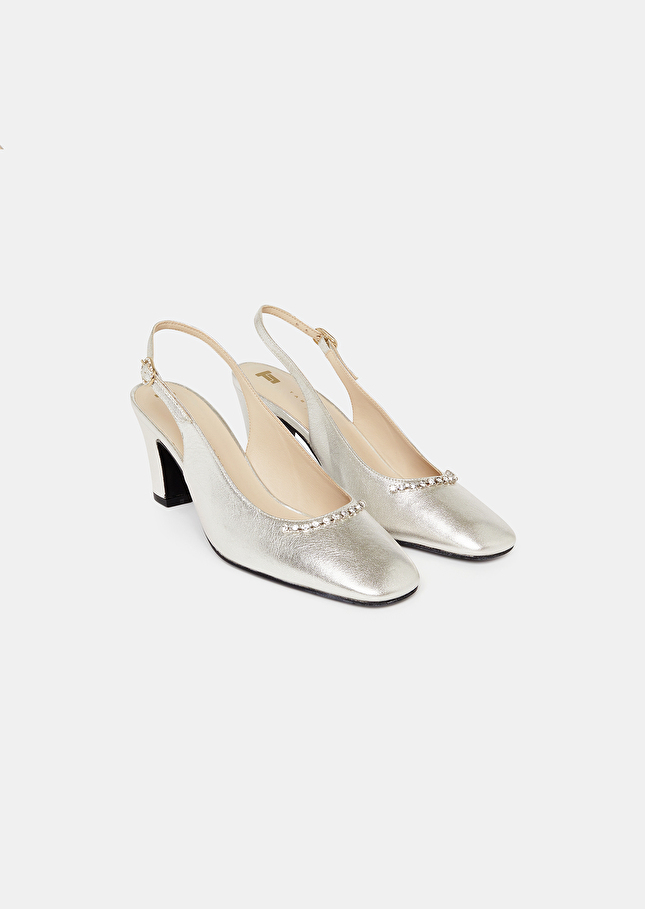 Escarpins Katrinaargentés en cuir métalisé
