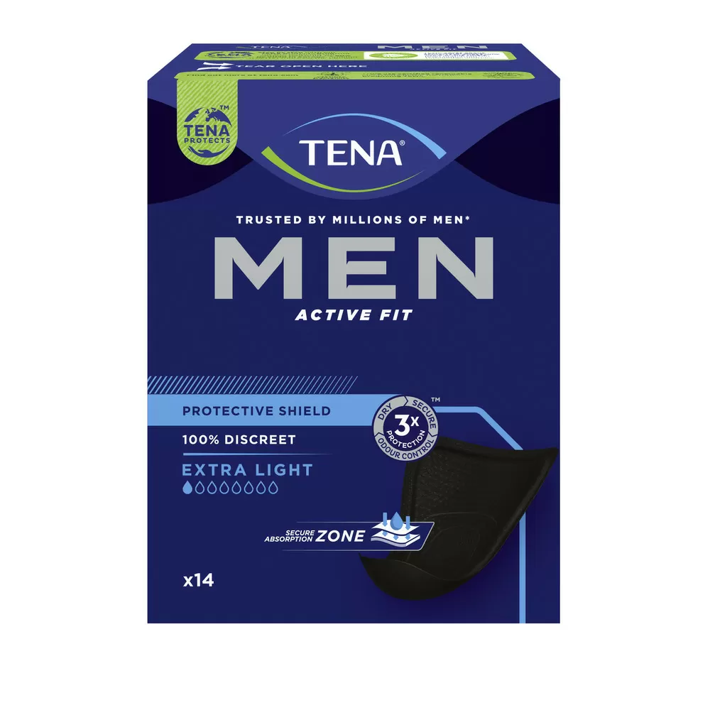 TENA Men Active Fit Protective Shield Inkontinensindlæg - 14 stk.