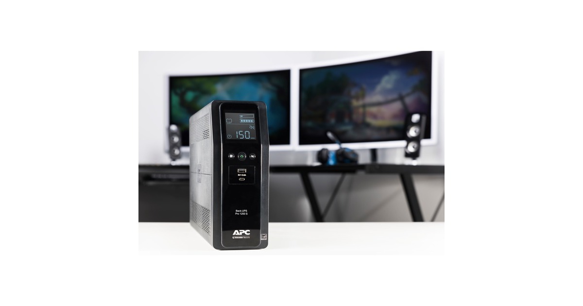 APCBack-UPS PRO BR1200SI - Noodstroomvoeding ups  (Zwart, 8x C13 uitgang, 2x USB lader (type A & C), 1200VA, USB dataport)