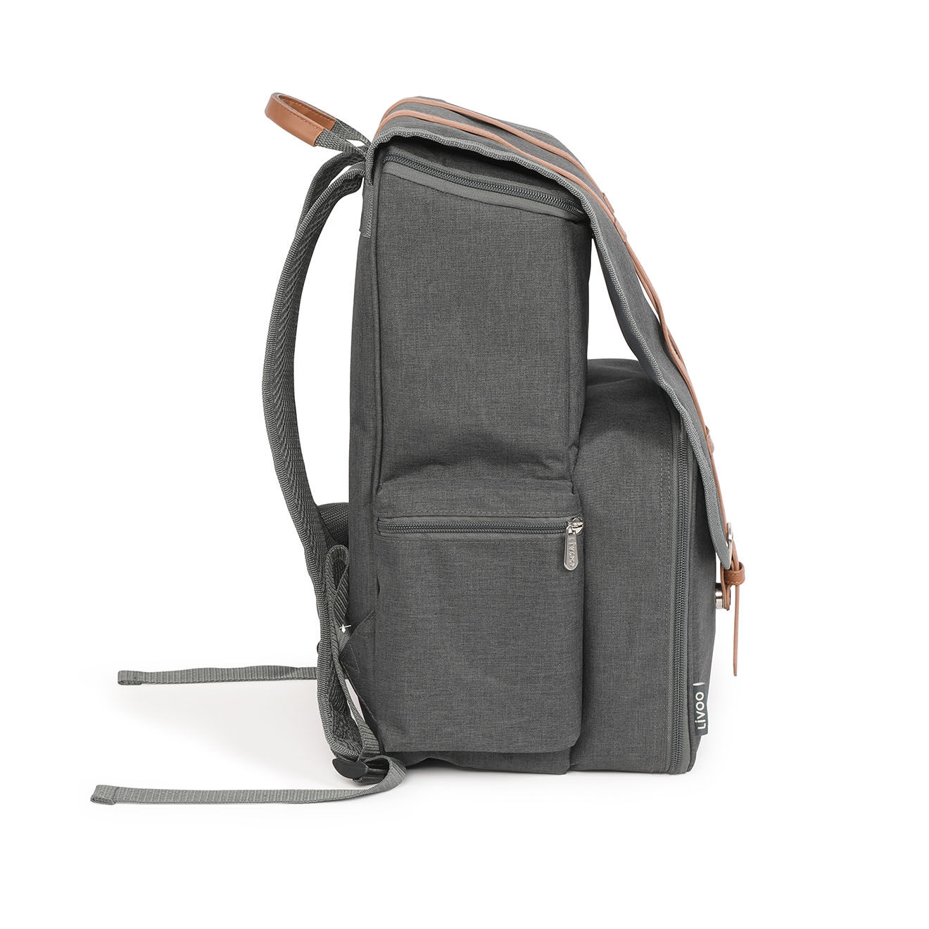 Livoo Sac à dos pique-nique 4 personnes avec accessoires gris