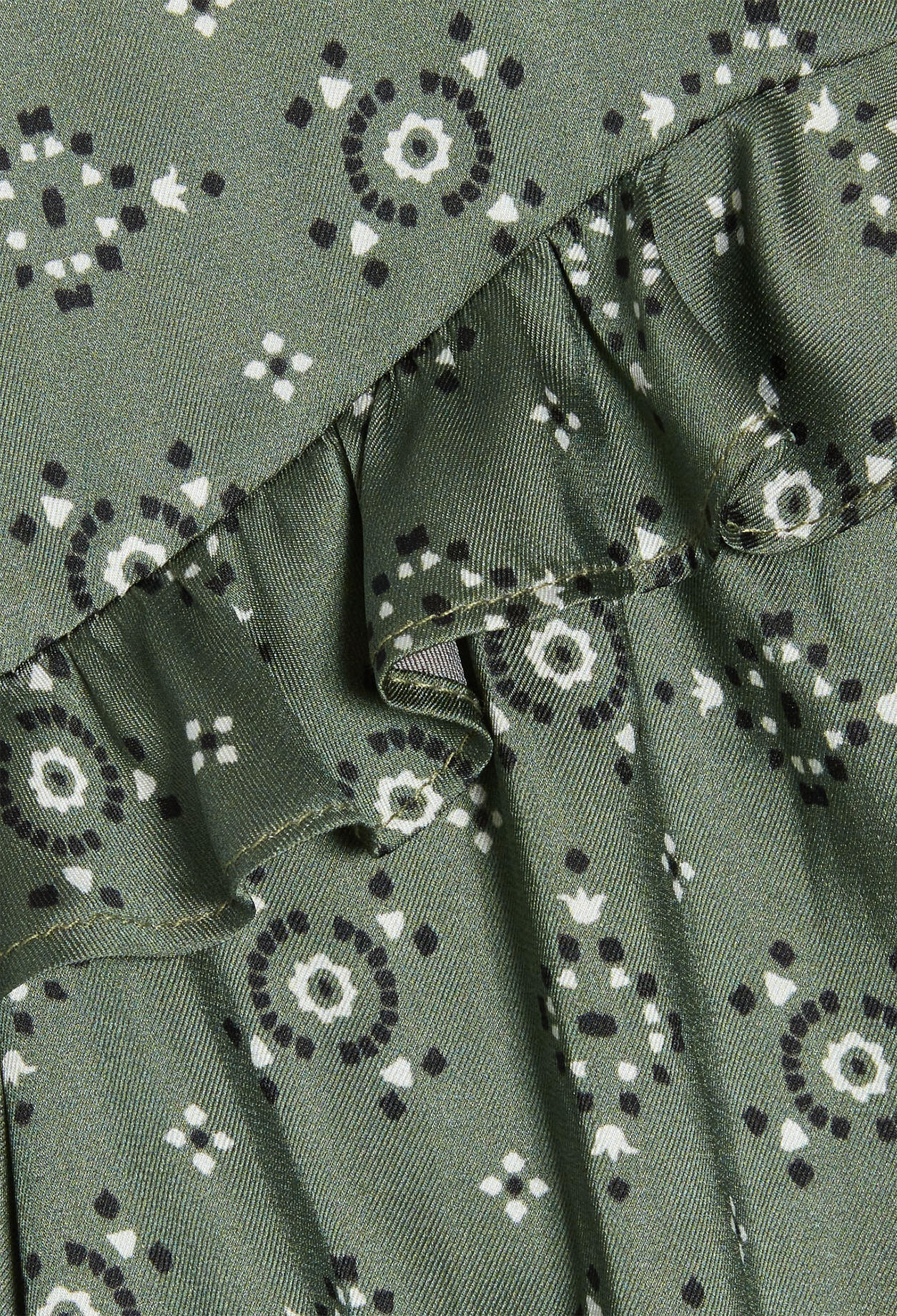 Robe courte &agrave; motif geometrique smocke
