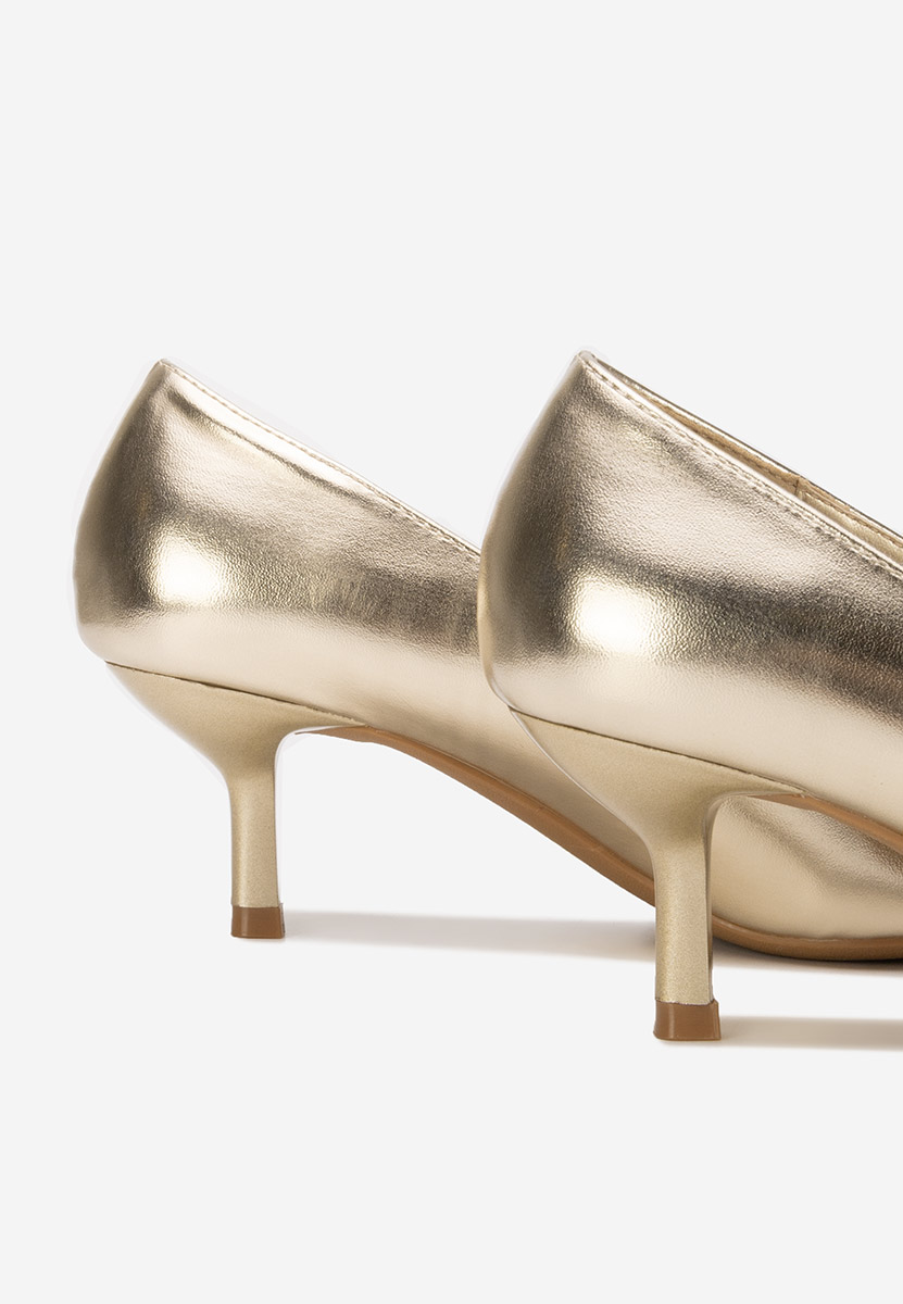 Chaussures stiletto à petit talon dorées Rilora