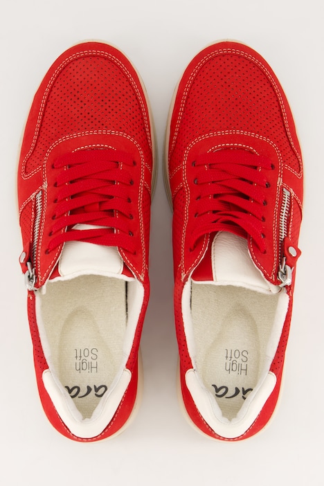 Ara Leder-Sneaker, Zipper, Wechselfußbett, Weite H