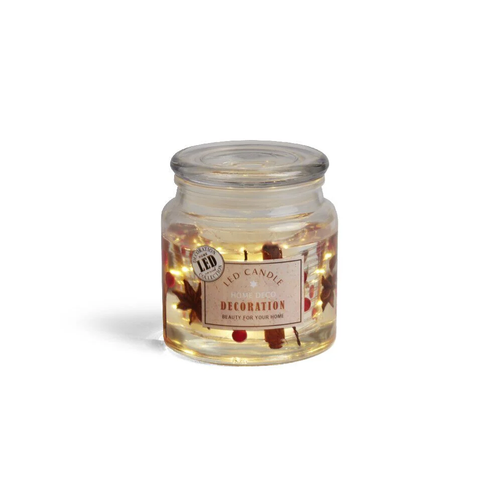 Bougie parfumée 12H avec décor intérieur LED - 4 modèles