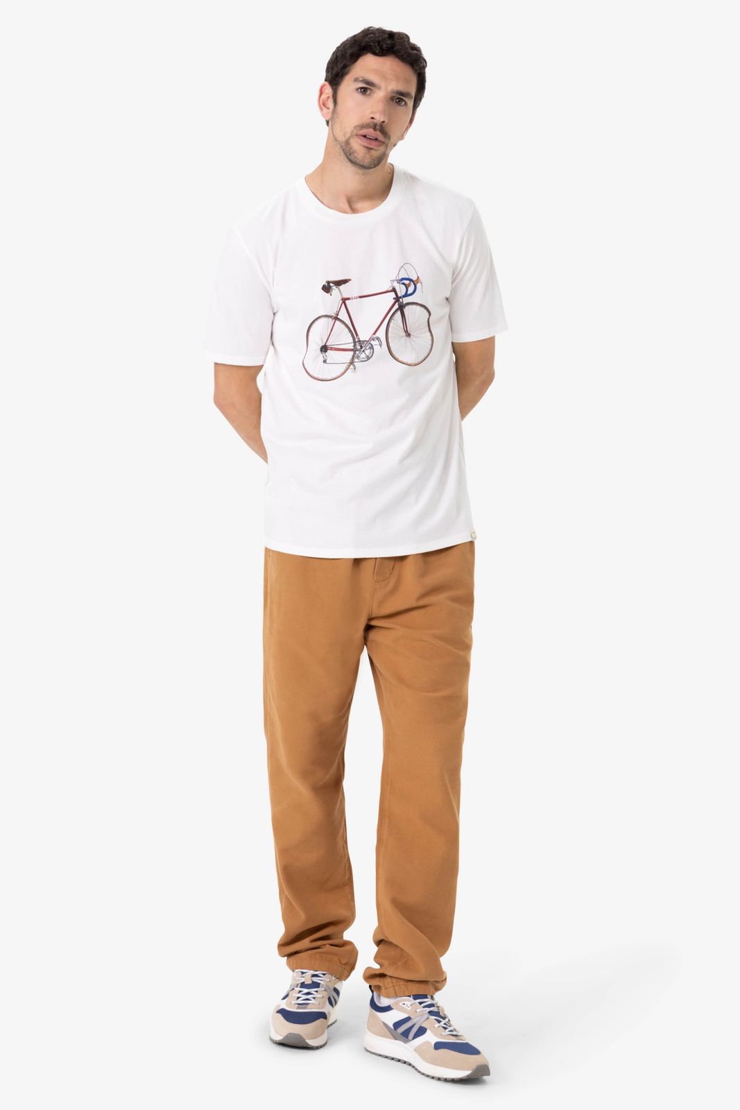 Wit T-shirt met fiets